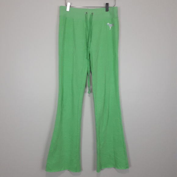 PINK Green Sweatpants with Holo Print